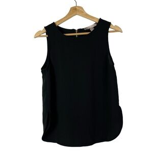 Forever 21 Black Chiffon Zip Back Sleeveless Tank Top XS
